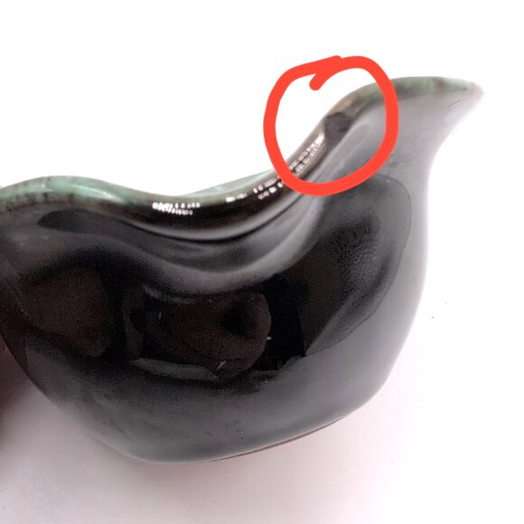 Vintage Blue Mountain Pottery Ashtray 3 Rests 4x1.5" Teal Drip Glaze MCM Retro - Picture 8 of 8